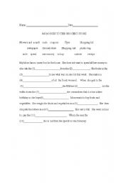 English Worksheet: Intermediate/Advance close Activity - Grocery store