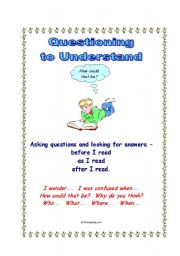 English Worksheet: Reading Strategies: Questioning t Understand