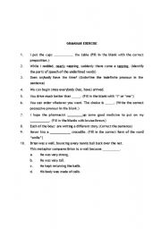 English worksheet: grammar exercise