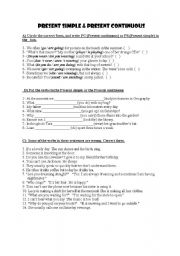 English Worksheet: PRESENT SIMPLE vs PRESENT CONTINUOUS
