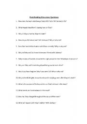 English worksheet: When Zachary Beaver Came to Town, Discussion Questions