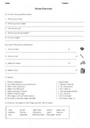 English Worksheet: Review exercises (basic)