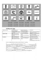 English worksheet: Clothing practice.
