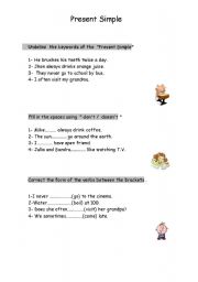 English Worksheet: fidaa present simple exercises