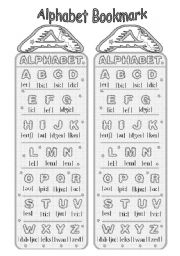 Alphabet with transcription Bookmark