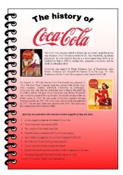 The history of Coca-Cola (reading and active/passive exercise in the past)