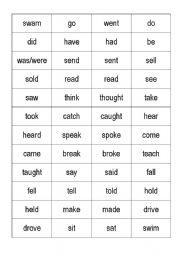 Irregular past tense dominoes