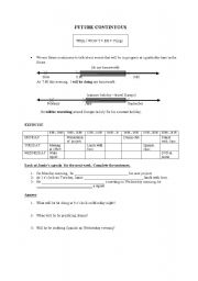 English Worksheet: FUTURE CONTINUOUS