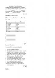 English worksheet: English test for elementary (part 2)