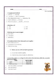 English worksheets: TEST_HOURS_PRESENT SIMPLE_PREPOSITIONS