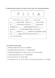 English worksheet: Worksheet simple present , prepositions , comparatives and superlatives.