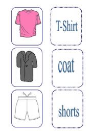English Worksheet: clothes flashcards