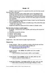 English worksheet: Google It