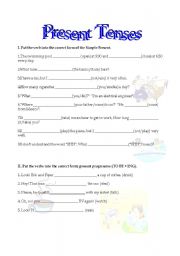 English Worksheet: Present - Future and Past