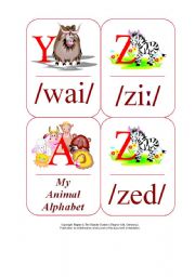 My Phonetic Animal Alphabet Flash cards 1/7