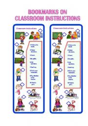 Bookmarks on Classroom Instructions II ** fully editable