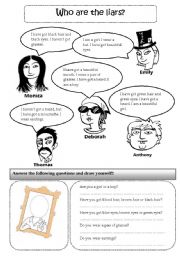 English Worksheet: Who are the liars? 