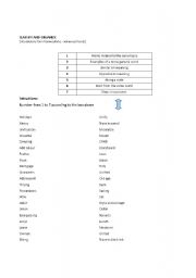 English worksheet: random vocabulary