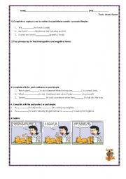 English Worksheet: TEST SIMPLE PRESENT, CONTINUOUS AND PAST_PART l