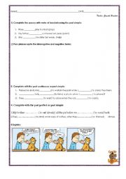 English Worksheet: TEST SIMPLE PRESENT, CONTINUOUS AND PAST_PART ll