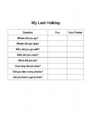 English worksheet: holiday