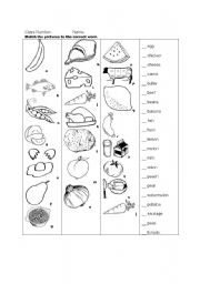 English Worksheet: Food 1 - Matching