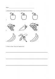 English worksheet: Categorizing Fruit