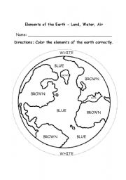 English Worksheet: Composition of the Earth - Preschool