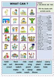 English Worksheet: CAN (Ability) with PRONOUNS
