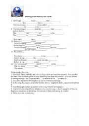 English Worksheet: Blowing with the wind