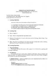English Worksheet: Lesson Plan for Clauses