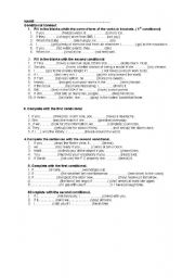English Worksheet: 1 and 2 conditional