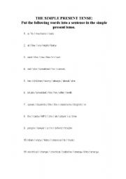 English worksheet: present simple quiz