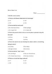 English Worksheet: Movie Music Test