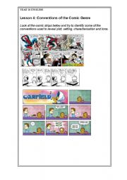 English Worksheet: Conventions of Comics