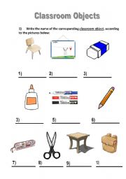 Classroom Objects activity - ESL worksheet by Ladylore