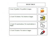 English worksheet: 100th Day of School Snack