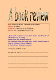 English Worksheet: A book review