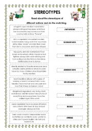 Speaking Activity - National Stereotypes - ESL worksheet by brokat7
