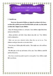 English worksheet: Children safety measures