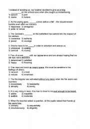 English Worksheet: Vocabulary