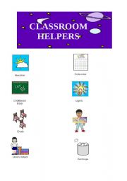 English Worksheet: CLASSROOM HELPERS