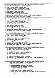 English Worksheet: Occupations