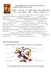 English Worksheet: Kung Fu Panda - the movie