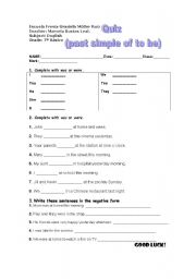 English worksheet: quiz past simple 