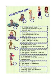 Who is that girl? - ESL worksheet by mariagarcia