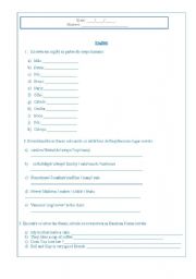 English worksheet: simple present, parts of the body, adverbs of frequency
