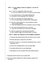 English worksheet: adjective&adverbs