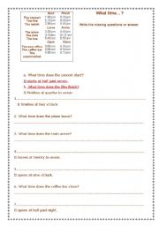 English Worksheet: the time