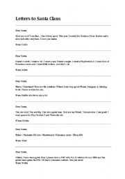 English Worksheet: Letters to Santa Claus